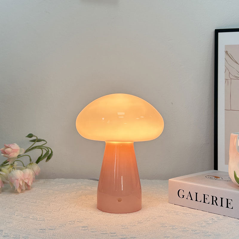 Mushroom Shape Glass Bedroom Table Lamp