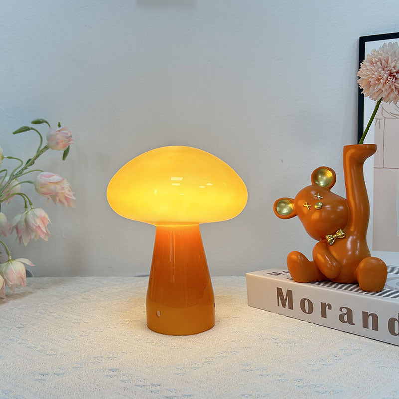 Mushroom Shape Glass Bedroom Table Lamp
