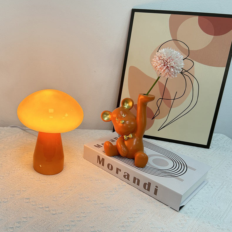 Mushroom Shape Glass Bedroom Table Lamp
