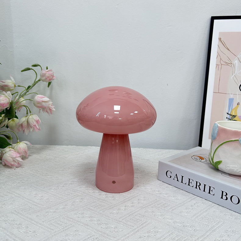Mushroom Shape Glass Bedroom Table Lamp