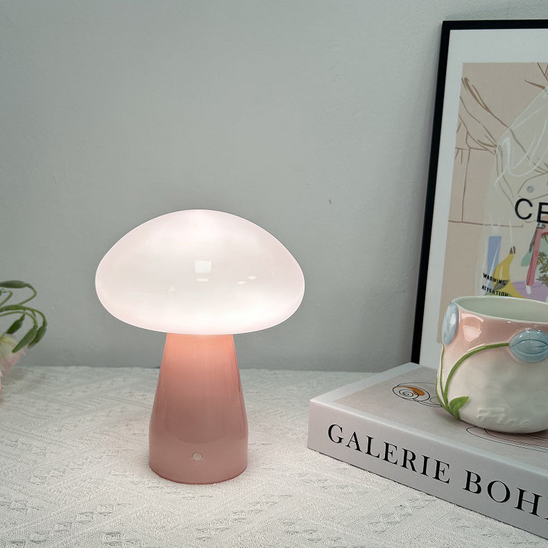 Mushroom Shape Glass Bedroom Table Lamp