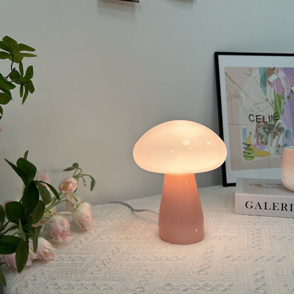 Mushroom Shape Glass Bedroom Table Lamp