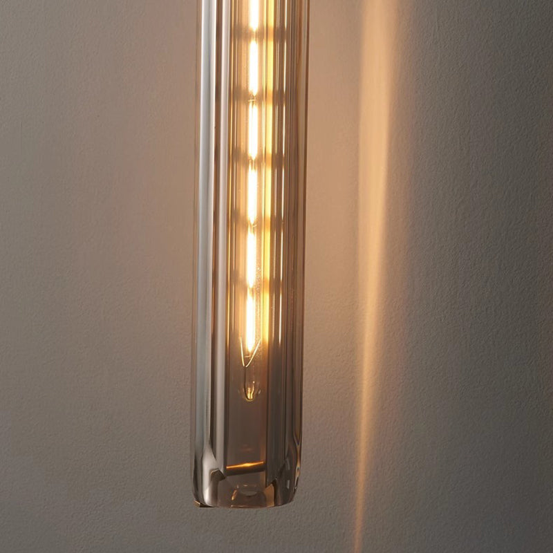 Brass Crystal Column Bedroom Wall Lamp