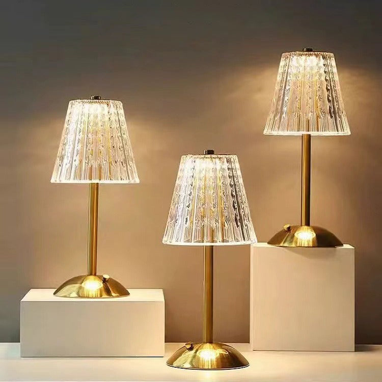 Metal Acrylic Cone Shape Table Lamp