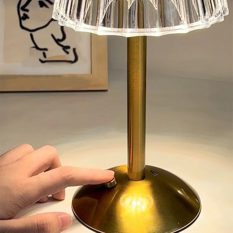 Metal Acrylic Cone Shape Table Lamp