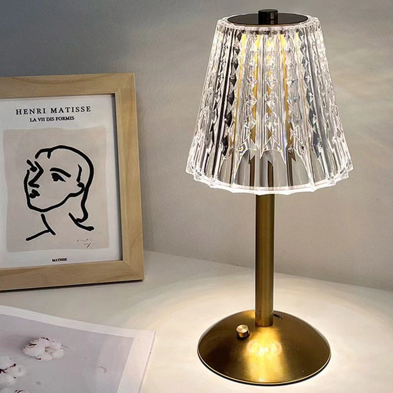 Metal Acrylic Cone Shape Table Lamp
