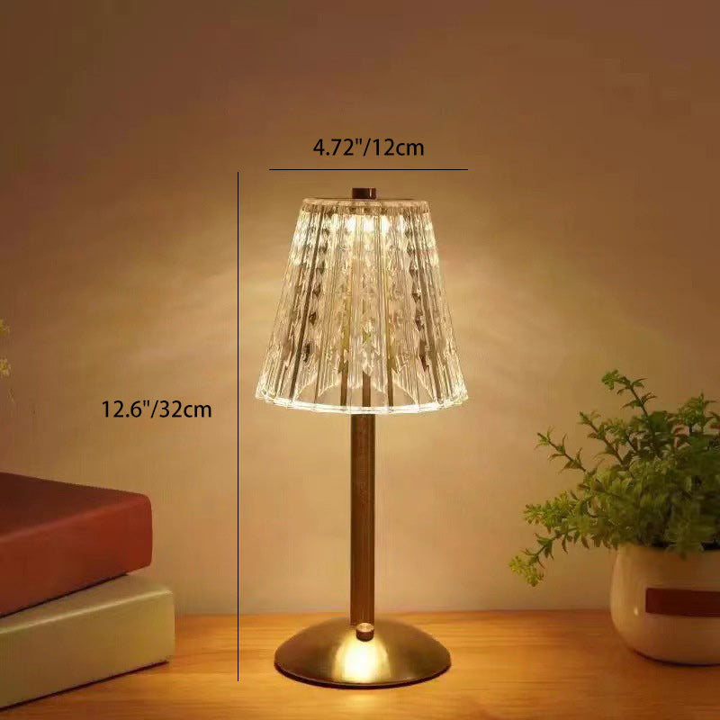 Metal Acrylic Cone Shape Table Lamp
