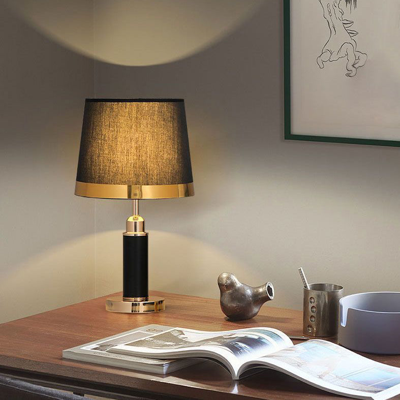 Drum Shape Cylinder Hardware Table Lamp