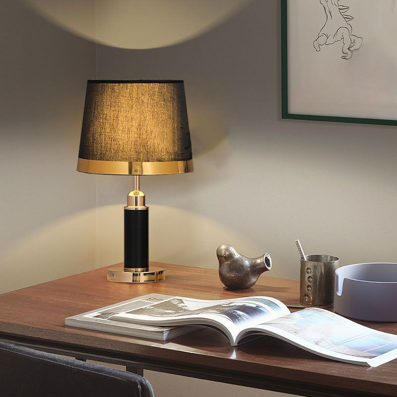Drum Shape Cylinder Hardware Table Lamp