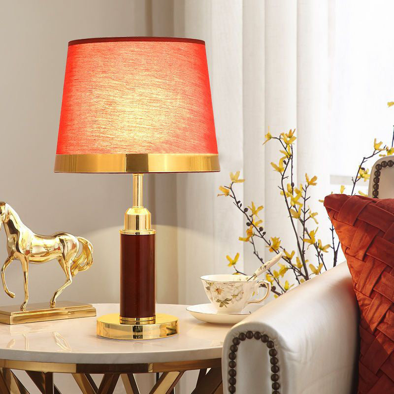 Drum Shape Cylinder Hardware Table Lamp