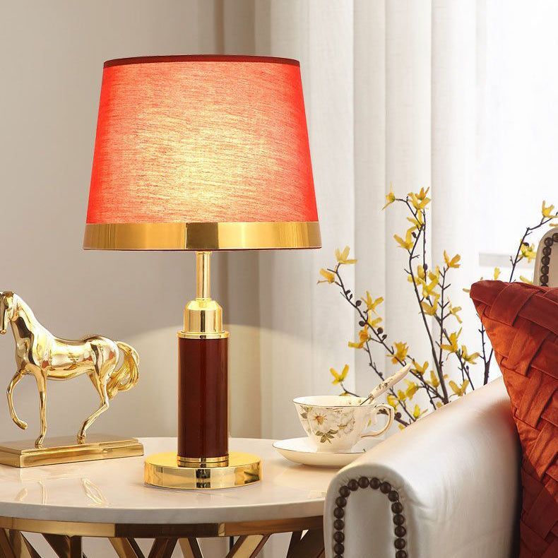 Drum Shape Cylinder Hardware Table Lamp