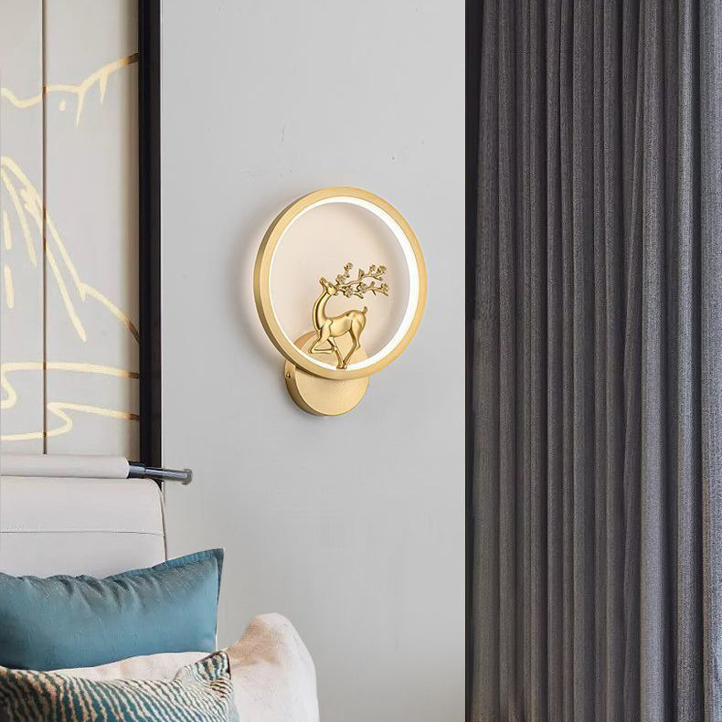 Round Plum Blossom Orchid Wall Lamp