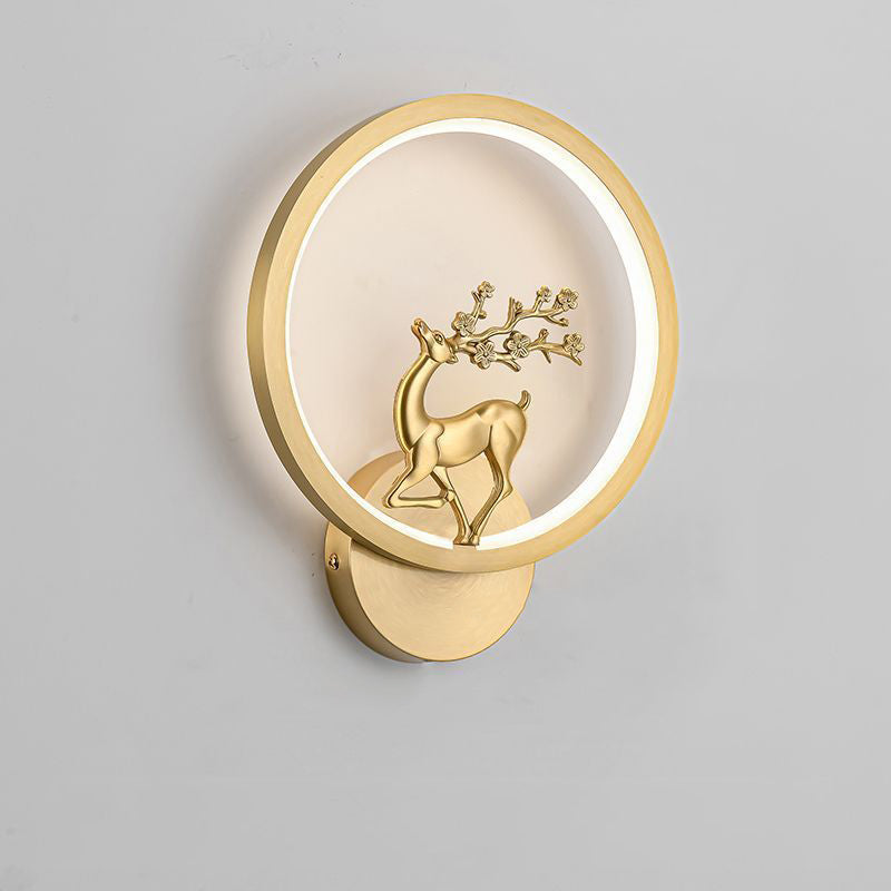 Round Plum Blossom Orchid Wall Lamp