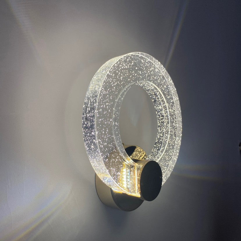 Circular Bubble Crystal Iron Wall Lamp
