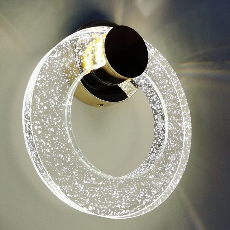 Circular Bubble Crystal Iron Wall Lamp