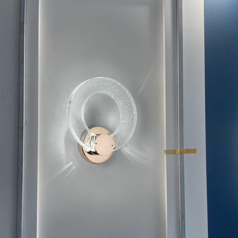Circular Bubble Crystal Iron Wall Lamp