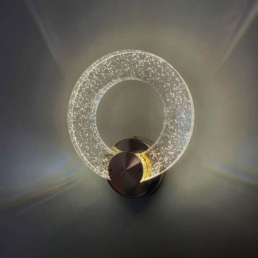 Circular Bubble Crystal Iron Wall Lamp