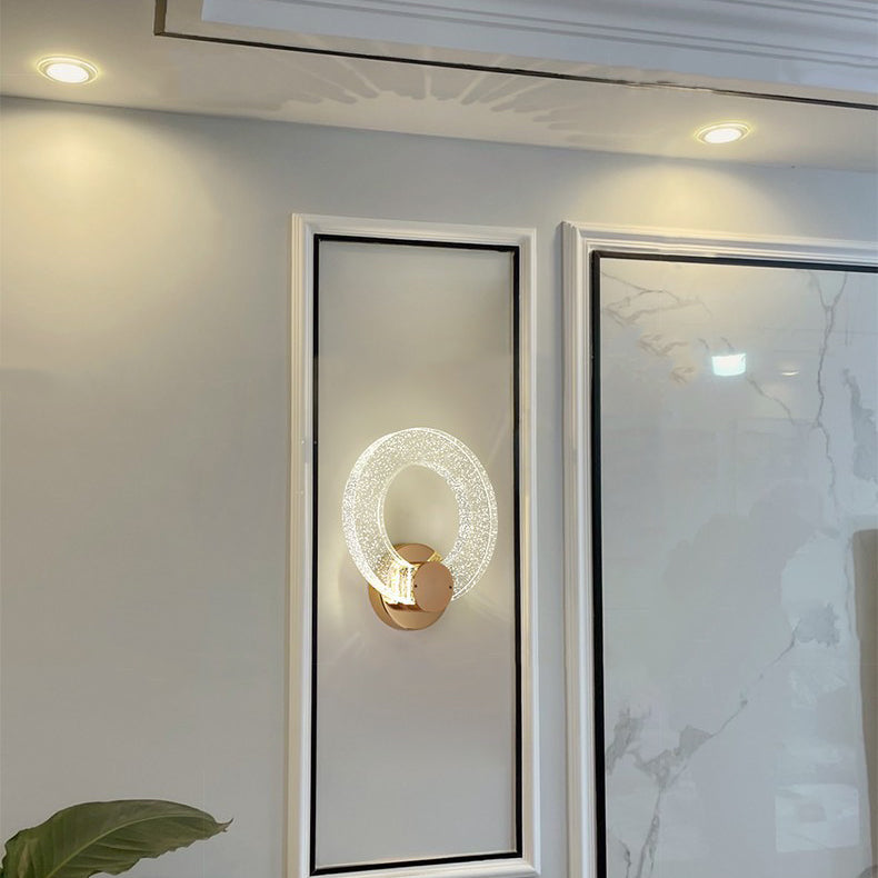 Circular Bubble Crystal Iron Wall Lamp