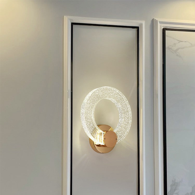 Circular Bubble Crystal Iron Wall Lamp