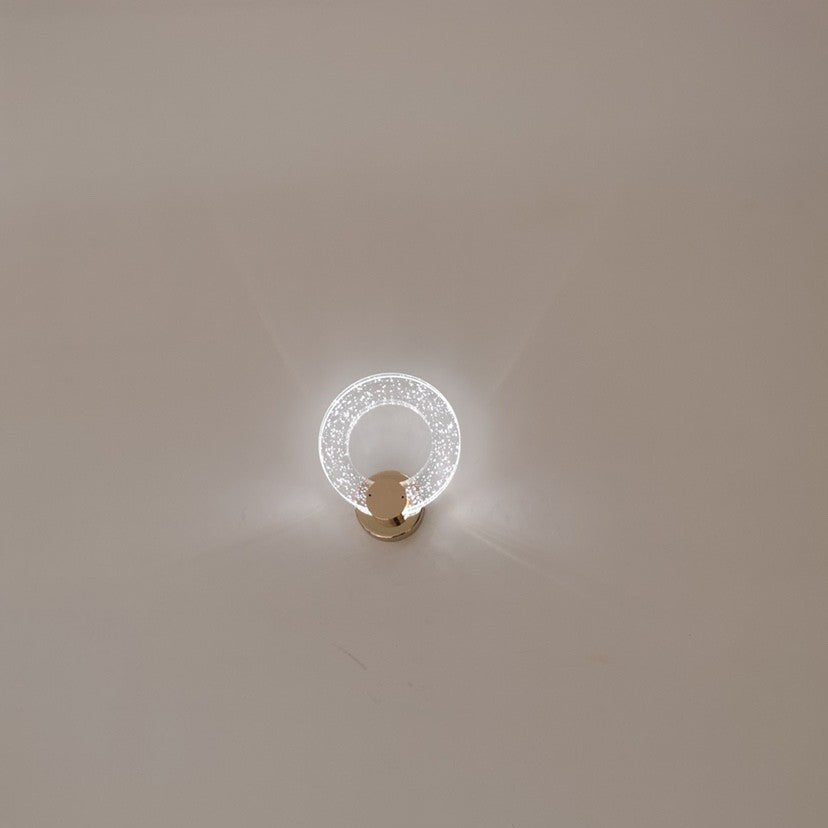 Circular Bubble Crystal Iron Wall Lamp