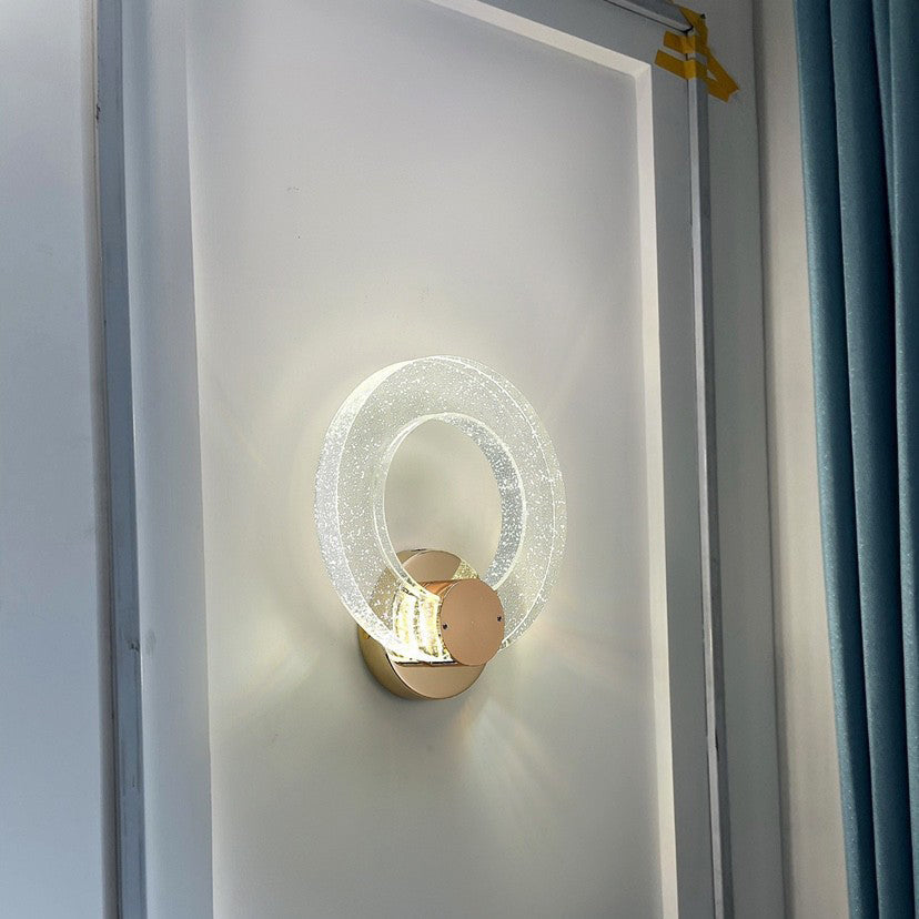 Circular Bubble Crystal Iron Wall Lamp