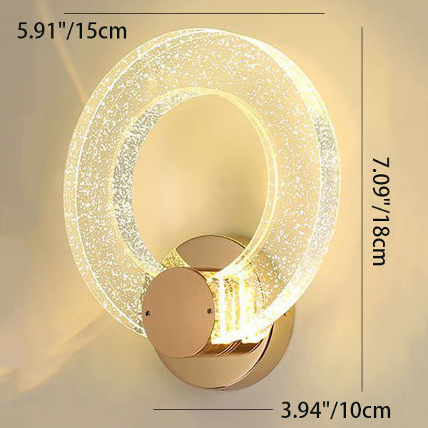 Circular Bubble Crystal Iron Wall Lamp