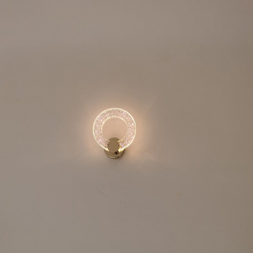 Circular Bubble Crystal Iron Wall Lamp