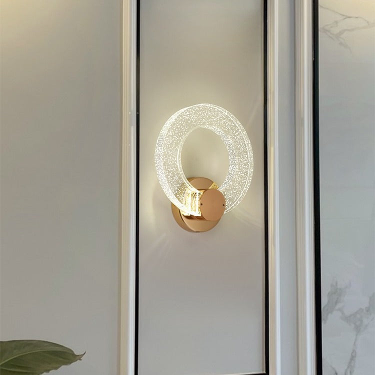 Circular Bubble Crystal Iron Wall Lamp