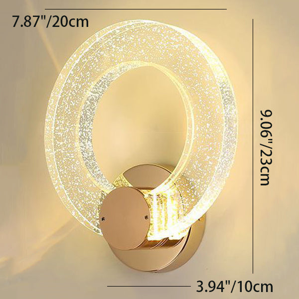 Circular Bubble Crystal Iron Wall Lamp