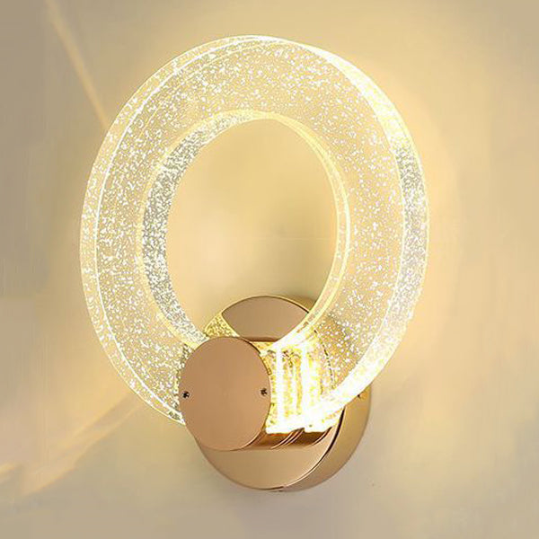 Circular Bubble Crystal Iron Wall Lamp