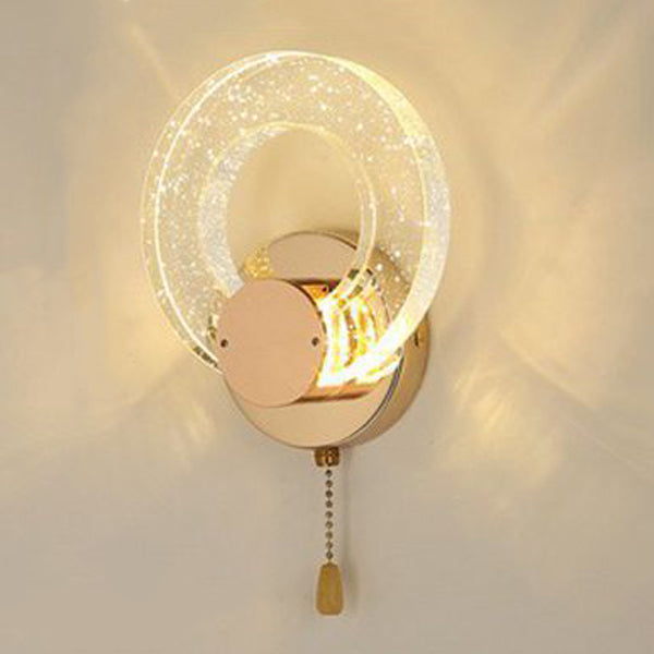 Circular Bubble Crystal Iron Wall Lamp