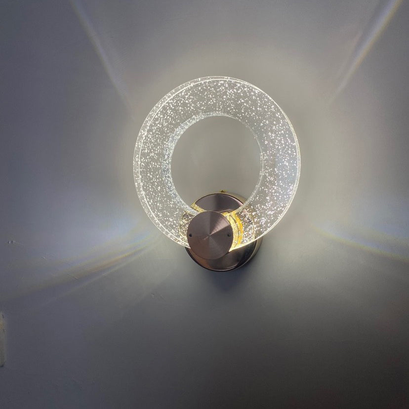 Circular Bubble Crystal Iron Wall Lamp