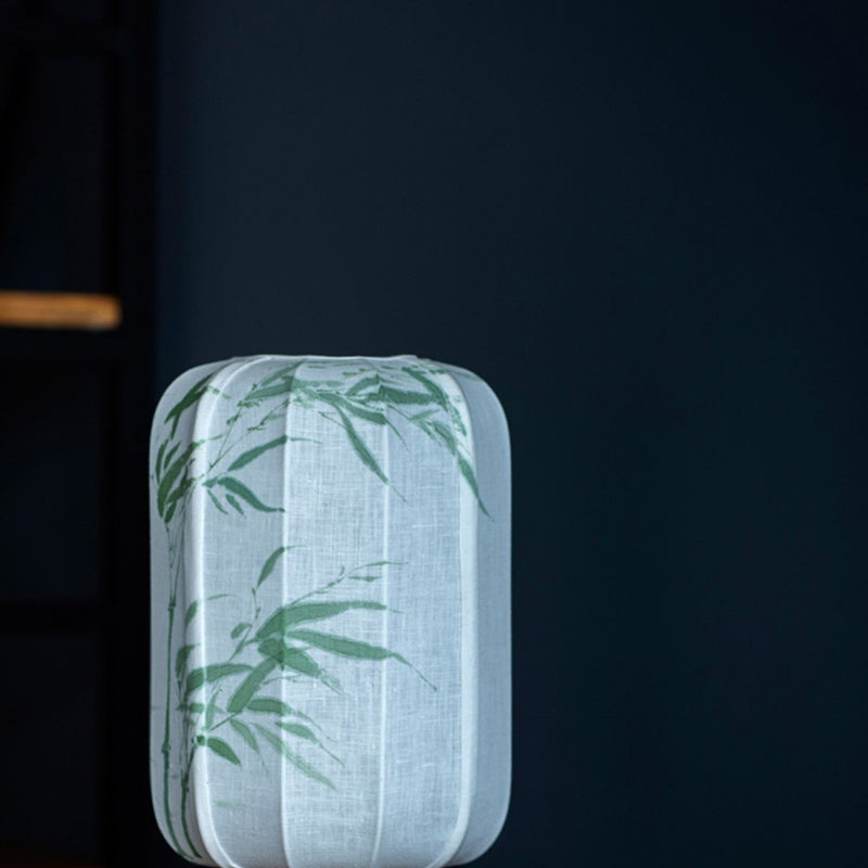 Wood Cotton Hemp Cylinder Table Lamp