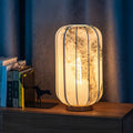 Wood Cotton Hemp Cylinder Table Lamp