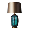 Fabric Linen Glass Cylinder Table Lamp