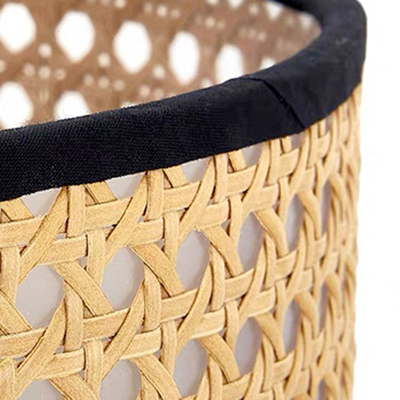 Weave Rattan Drum Shape Table Lamp