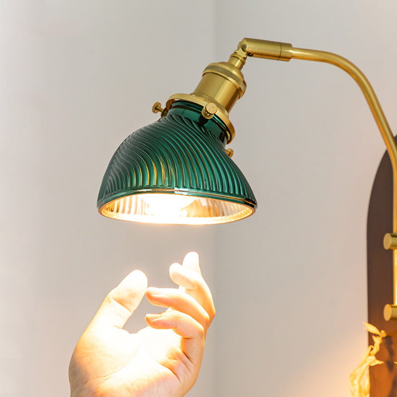 Rotatable Oval Copper Wheat Wall Lamp