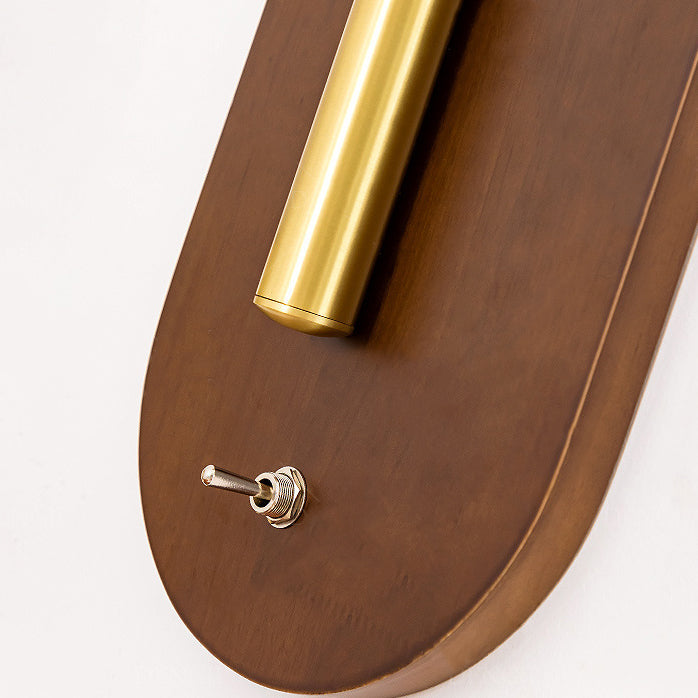Rotatable Oval Copper Wheat Wall Lamp