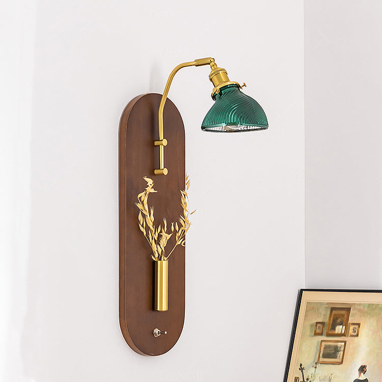 Rotatable Oval Copper Wheat Wall Lamp