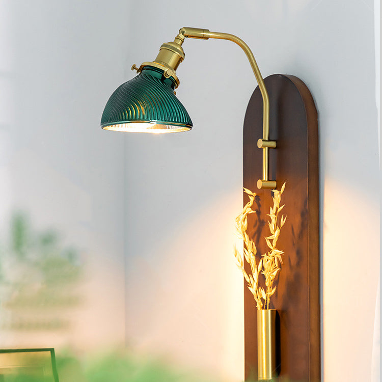 Rotatable Oval Copper Wheat Wall Lamp