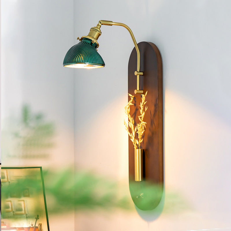 Rotatable Oval Copper Wheat Wall Lamp