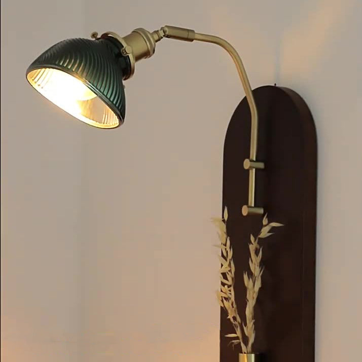 Rotatable Oval Copper Wheat Wall Lamp