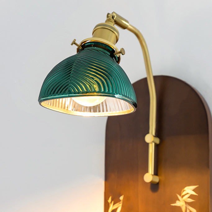 Rotatable Oval Copper Wheat Wall Lamp