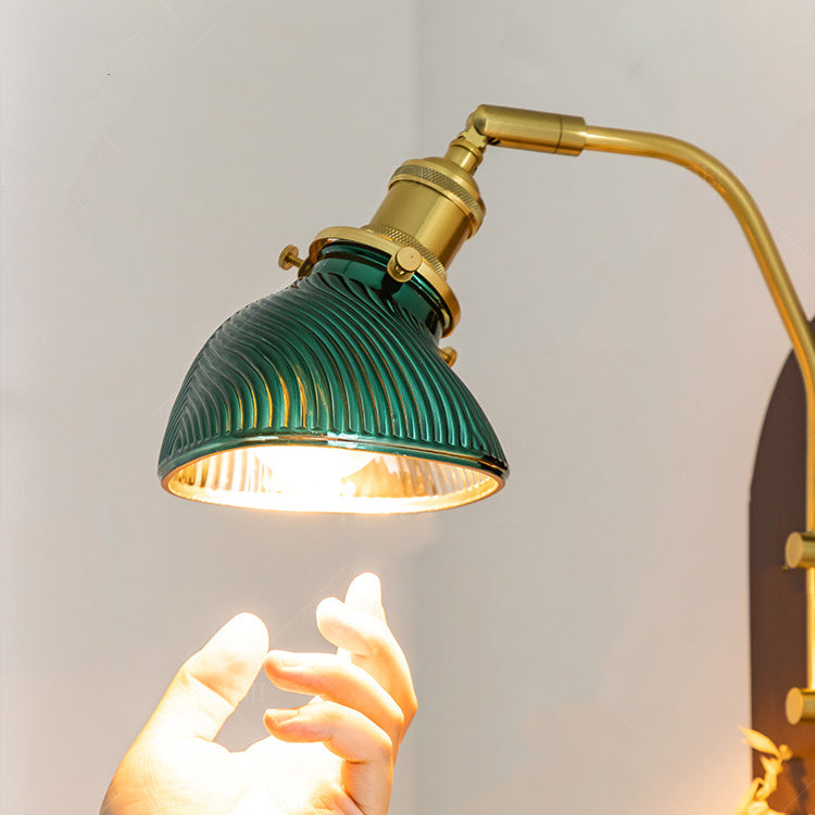 Rotatable Oval Copper Wheat Wall Lamp