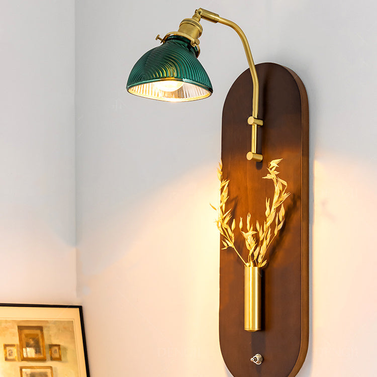Rotatable Oval Copper Wheat Wall Lamp
