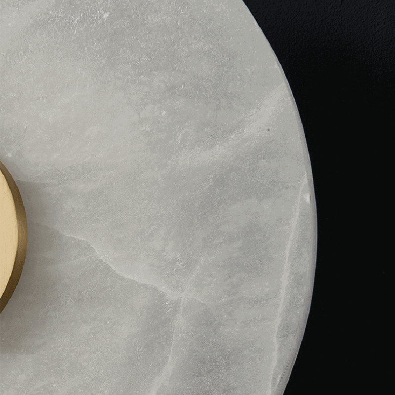 Round Oval Marble Brass Wall Lamp