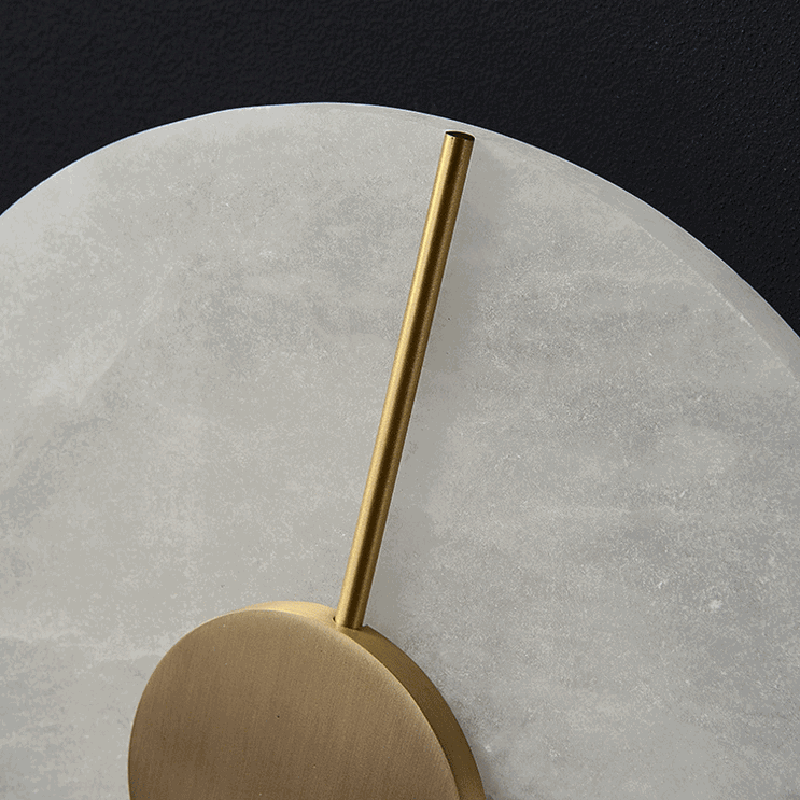 Round Oval Marble Brass Wall Lamp