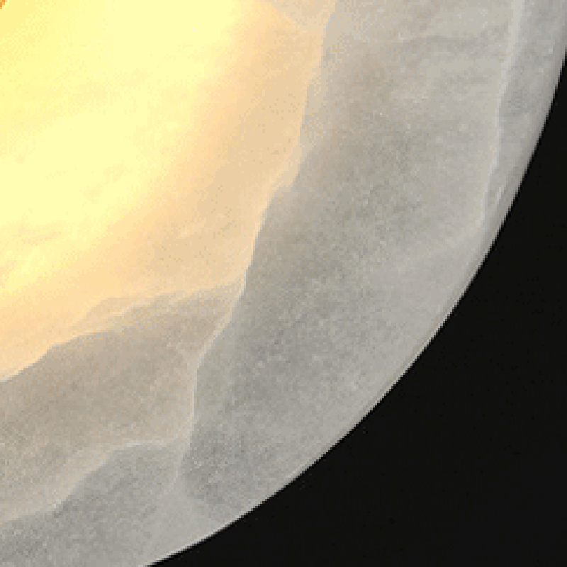 Round Oval Marble Brass Wall Lamp