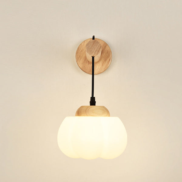 Cotton Dome Ribbed Glass Wall Lamp