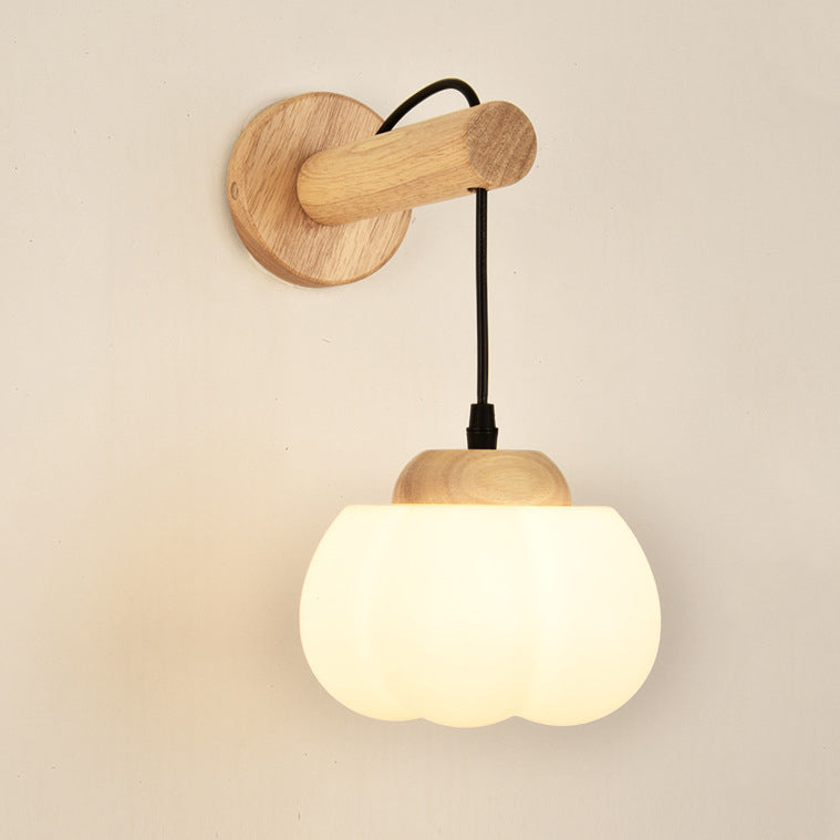 Cotton Dome Ribbed Glass Wall Lamp